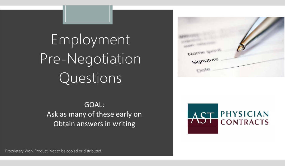 Employment Pre-Negotiation Questions