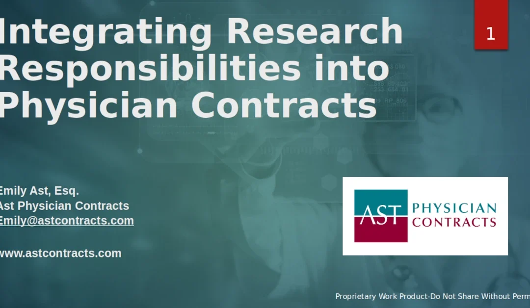 Integrating Research Responsibilities into Physician Contracts